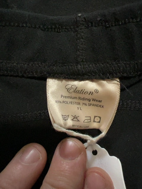 Black Elation Riding Tights, Youth Large