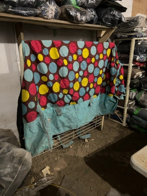 Blue polka dot Supra Rainsheet, 78”