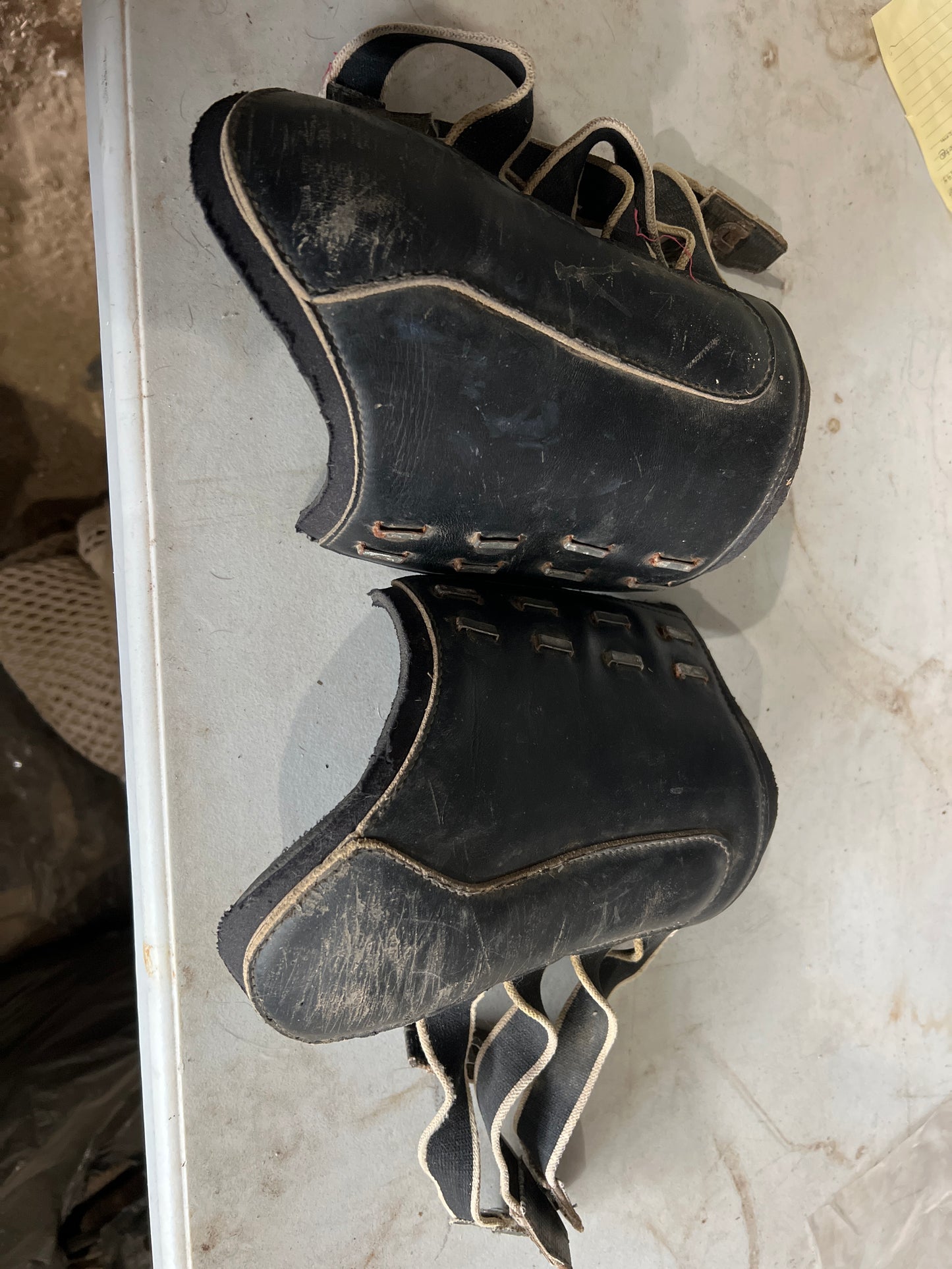 Black Leather Closed Front Boots