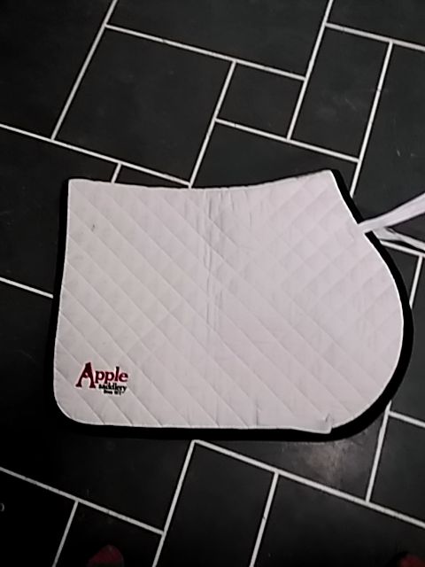 White with Green Trim Equimode Saddle Pad, Full