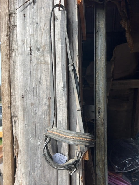 Brown with braiding  Crank Noseband, horse