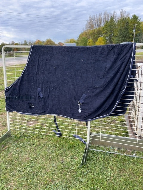 Blue Shedrow Terry Cooler with Adjustable Front, 74" at largest