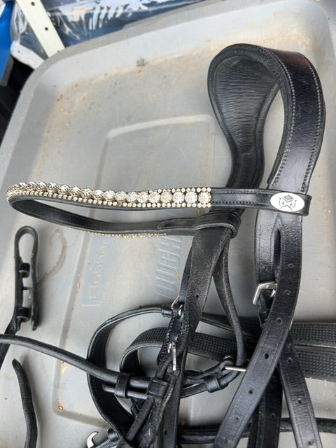 Black Solo Harmony Bridle and Reins, Full