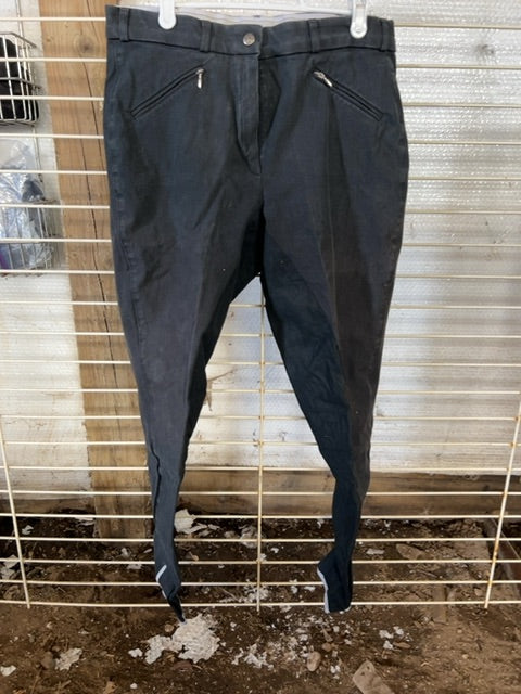 Black Isabell Werth Full Seat Breeches, 32L