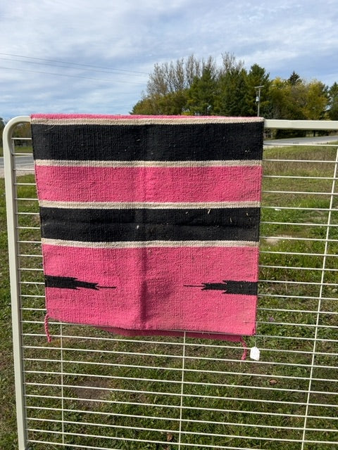 Pink and black stripe  Navajo saddle Blanket