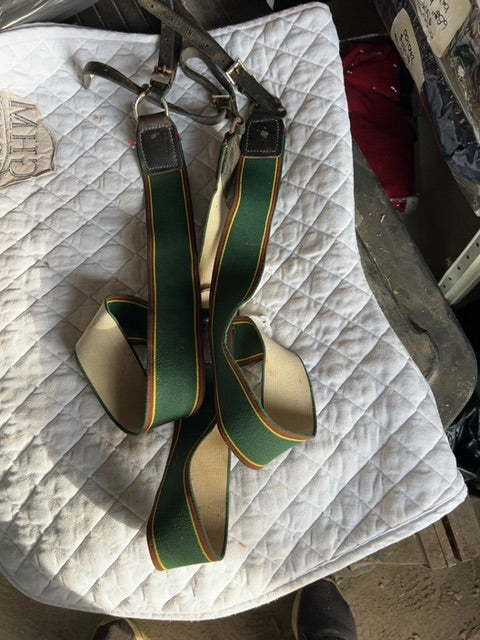 Green Elastic  Eventing Elastic Breastplate, horse