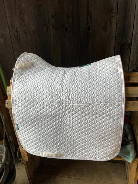 White Nuumed Half Fleece Dressage Pad
