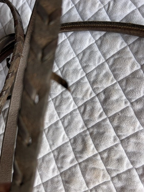 Brown  Laced Reins - Fancy Stitch