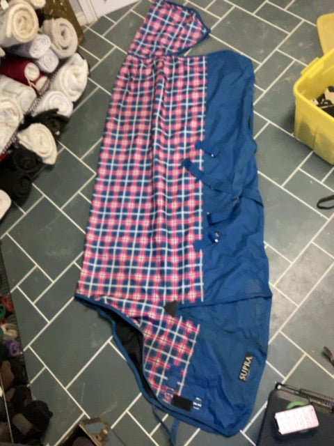Pink/Blue Plaid Supra Rainsheet, 84”