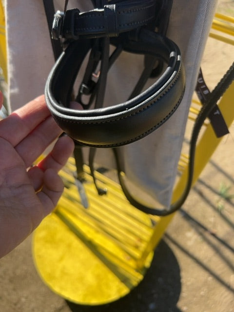 Black Guibert Paris Bridle with Rubber Reins, Full