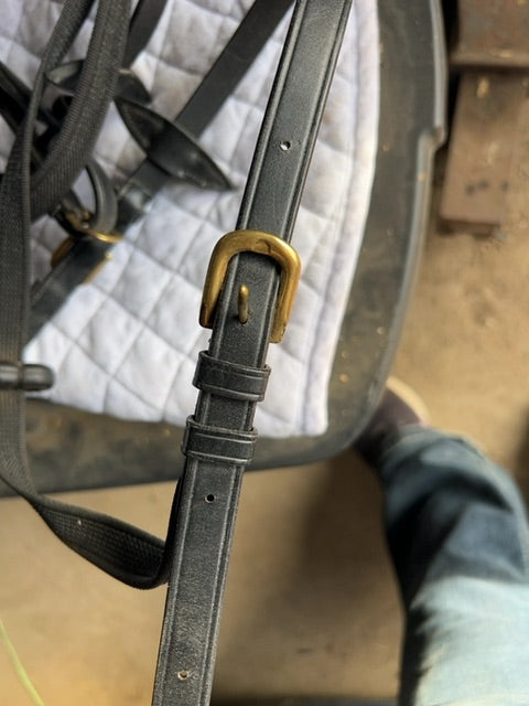 Black D'yon Adjustable Reins, 5/8"