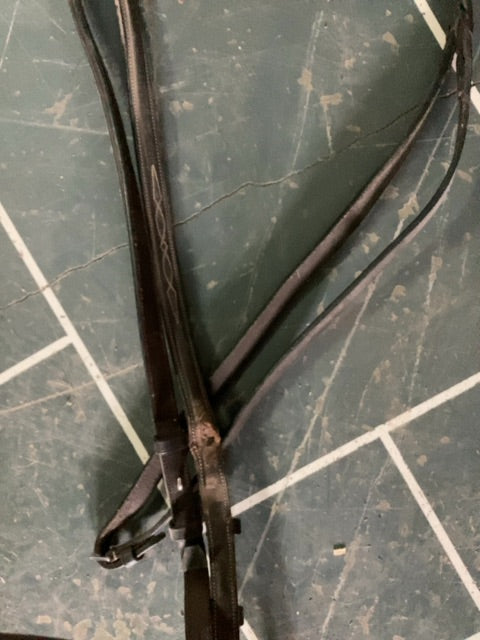 Brown  Laced Reins - Fancy Stitch, Full