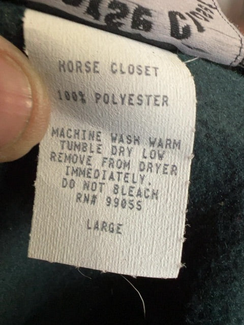 Green The Horse Closet Mini Polar Fleece Hood, Large