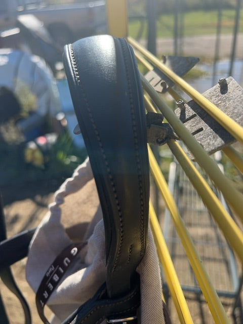 Black Guibert Paris Bridle with Rubber Reins, Full