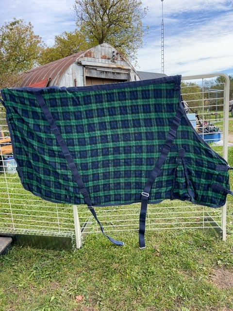 Green Plaid Supra Stable Sheet, 76”