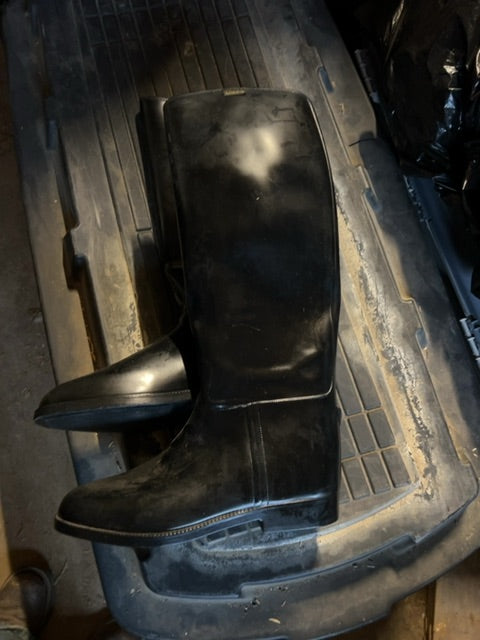 Black Aigle Rubber Riding Boots, 11 mens