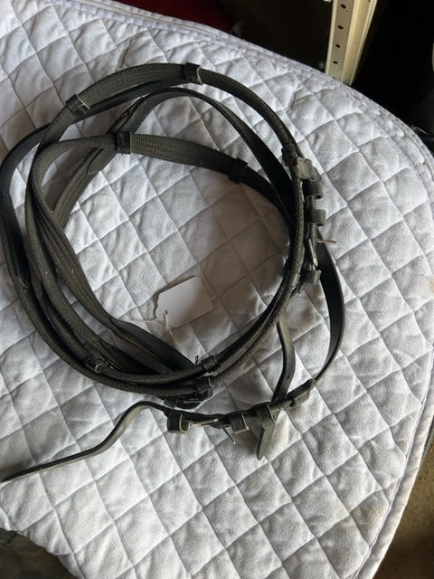 Black  Web Reins with Buckle Ends