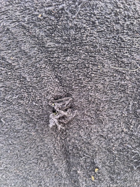 Blue Shedrow Terry Cooler with Adjustable Front, 74" at largest