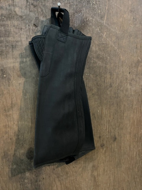 Black/Blue Horsetech Half Chaps, Large