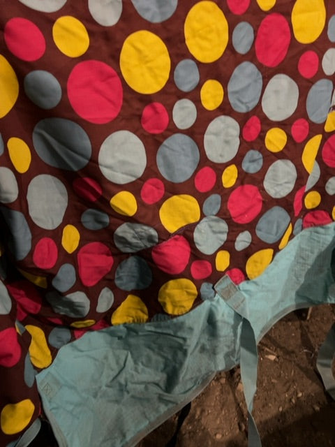 Blue polka dot Supra Rainsheet, 78”