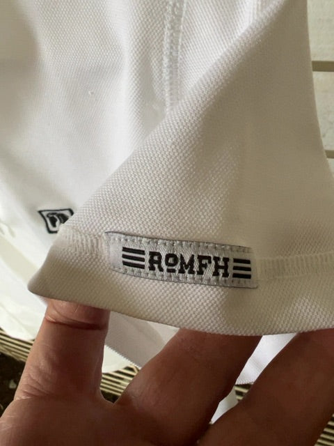 White ROMFH Short Sleeve Show Shirt, Small