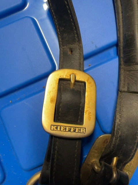 Black Kieffer Leather Halter, Warmblood