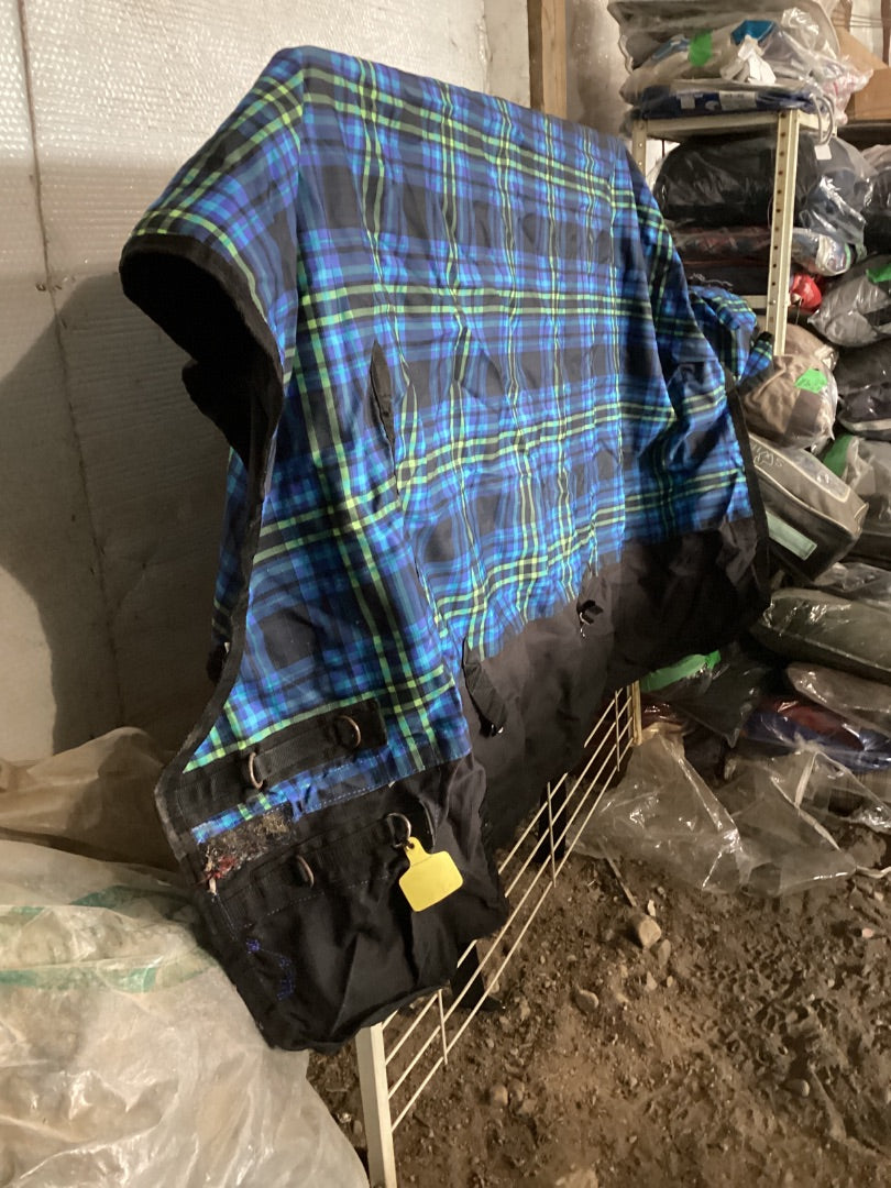 Blue Plaid Canadian Horsewear Maxim Rainsheet, 75”
