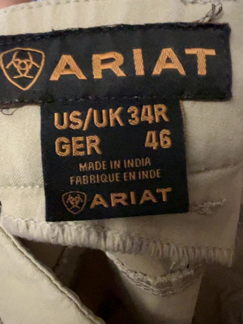 Tan Ariat Kneepatch Breeches, 34R