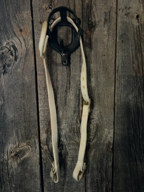 White  One Ear Nylon Headstall, Full
