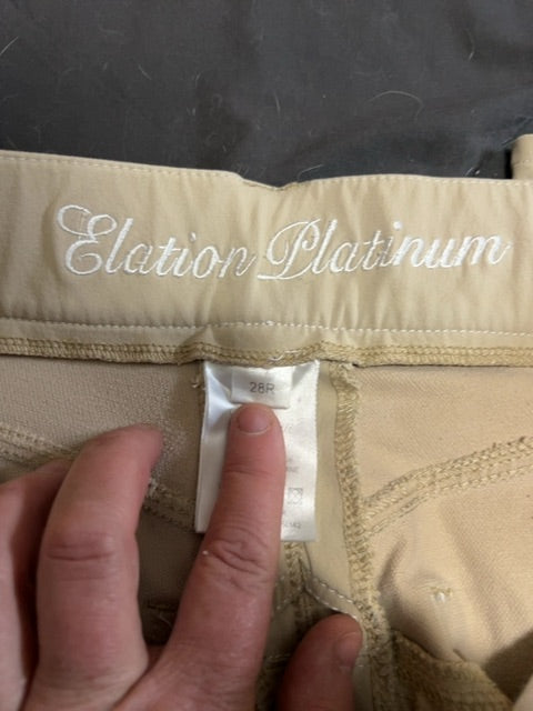 Beige Elation Platinum Kneepatch Breeches, 28R