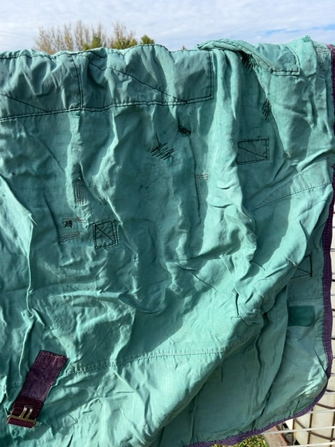 Green with Burgundy trim Shedrow Shell with moisture wicking liner, 78"