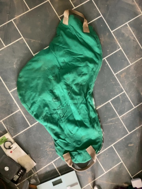 Green Homemade Saddle carrier