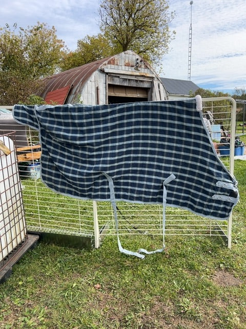 Blue Plaid Hercules Stable Sheet, 78"