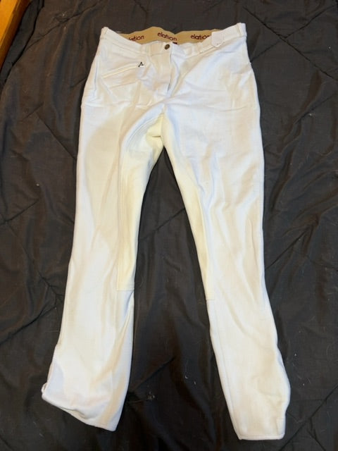 White Elation Pull On Fullseat Breech, 34