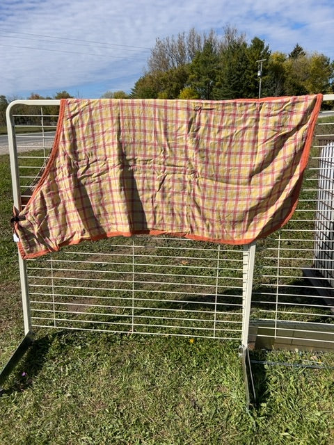 Tangerine Plaid  Cotton Cooler, 64"