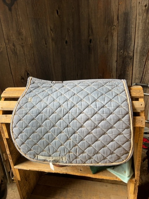 Blue with White Piping Roma Saddle Pads, Full