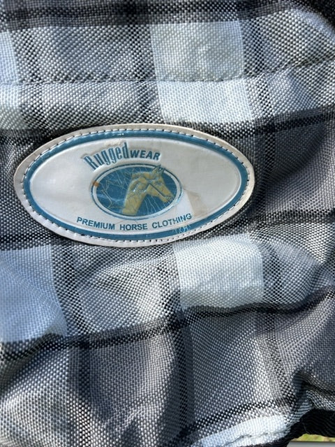 Grey Plaid Rugged Wear Stable Blanket, 81"