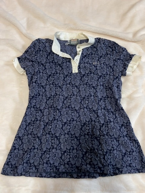 Navy Lace For Horses Show Shirt, Medium