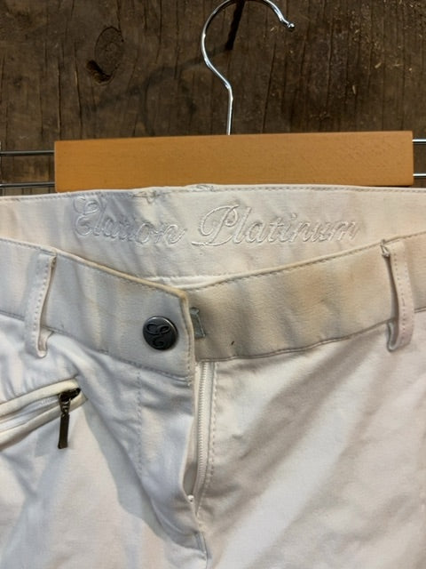 White Elation Platinum Full Seat Breeches, 30R