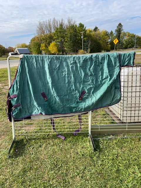 Green with Burgundy trim Shedrow Shell with moisture wicking liner, 78"