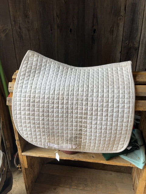 White  Saddle Pad, Full Dressage