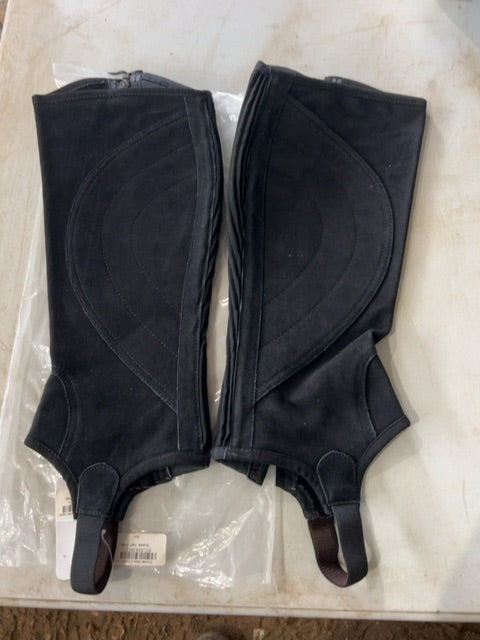 Black Dublin Suede Half Chaps, XL