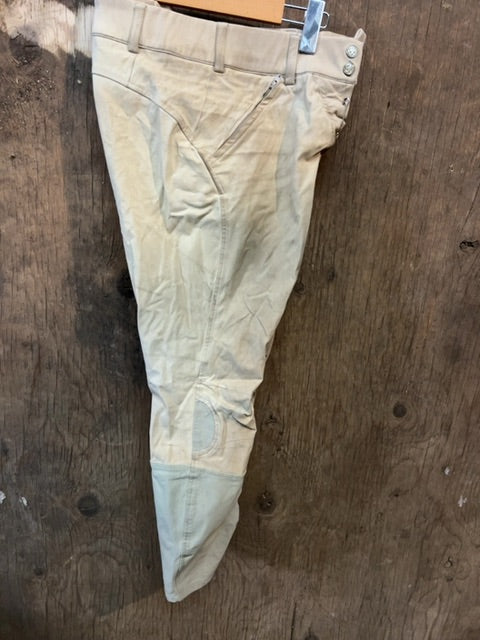 Tan Ariat Kneepatch Breeches, 34R