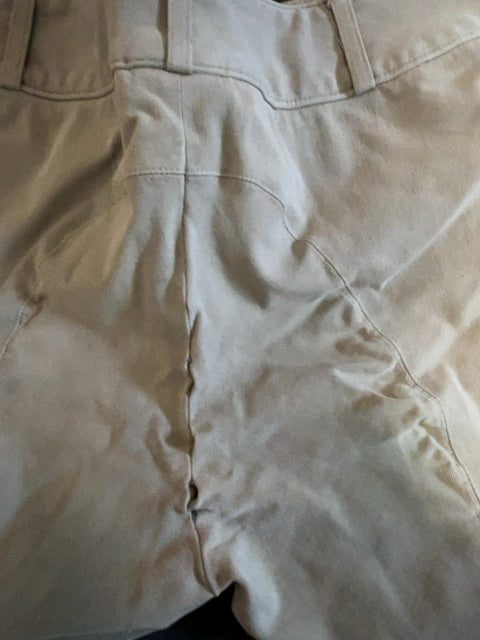 Beige Tailored Sportsman Kneepatch Breeches, 34L