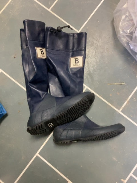 Navy WBSJ Rubber Boots, S (4.5/5.5 US)