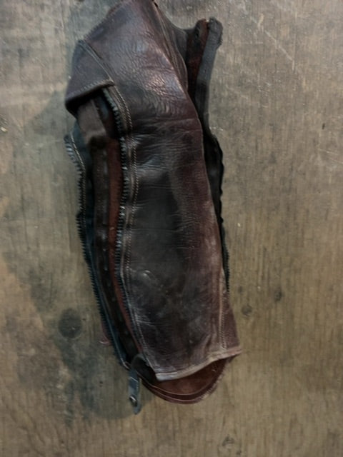 Brown/black Dy'on Half chaps, 12"