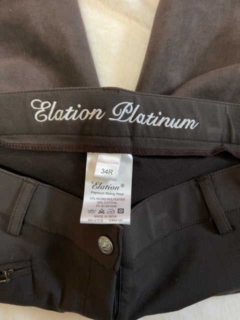 Brown Elation Platinum Full Seat Breeches, 34R