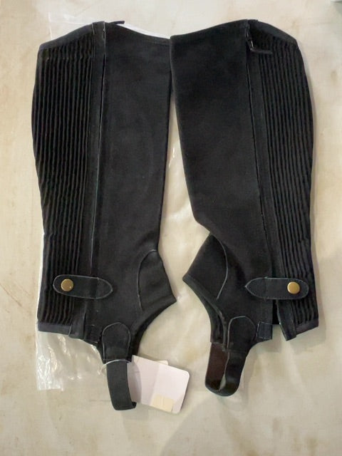 Black Dublin Suede Half Chaps, XL