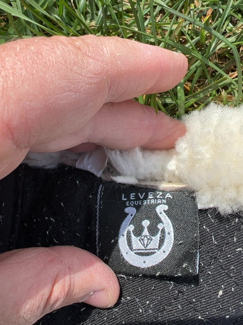 White Leveza Sheepskin Dressage Girth, 24”