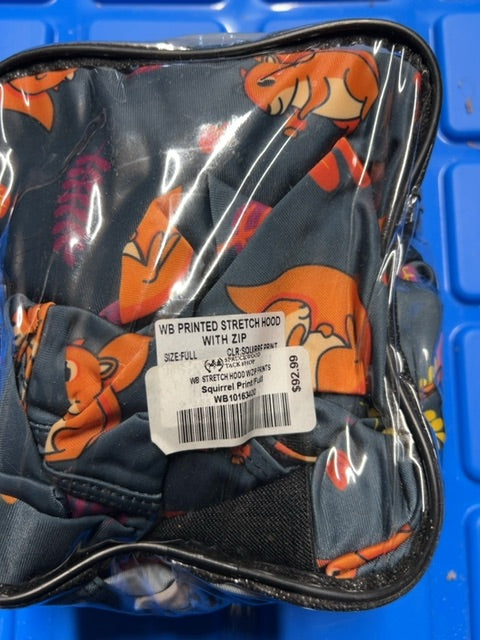 Squirrel print Weatherbeeta Stretch Hood with zip, Full